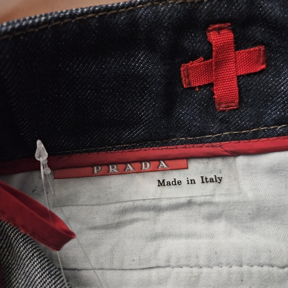 Vintage Prada Denim Back Zip Midi Pencil Skirt Size 38 Italy US 2 Blue Y2K - Picture 5 of 9